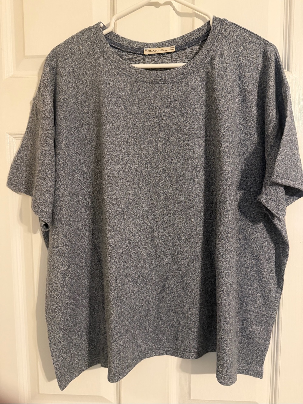 Zenana Outfitters Navy Heather Short Sleeve Lounge Set